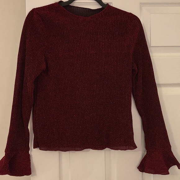 SHEIN Sparkling Red Long Sleeve Top - Picture 1 of 4